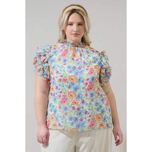 Shirts Women’s Mock Neck Ruffle T9056XX