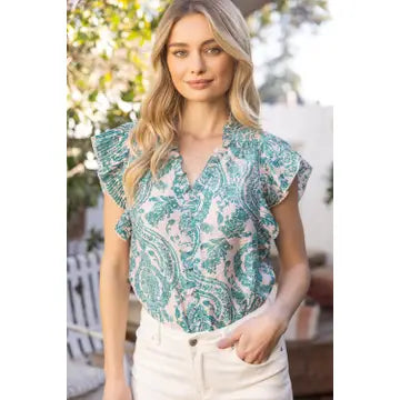 Shirts Women’s Pleated Sleeve Paisley 35224