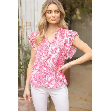 Shirts Women’s Pleated Sleeve Paisley 35224