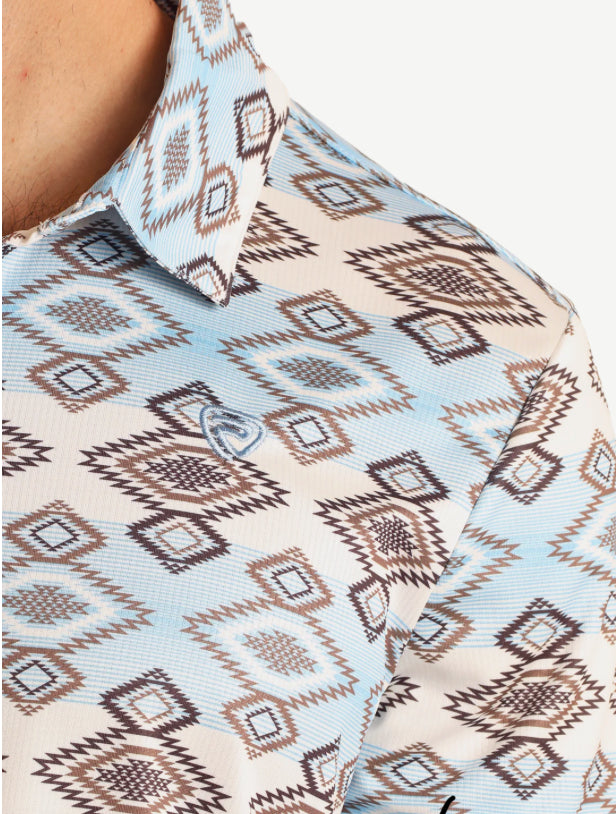 Shirts Men’s Rock&Roll Aztec Printed Polo White BM51T06010