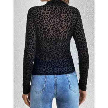 Shirts Women’s Leopard Mesh Top W20509562