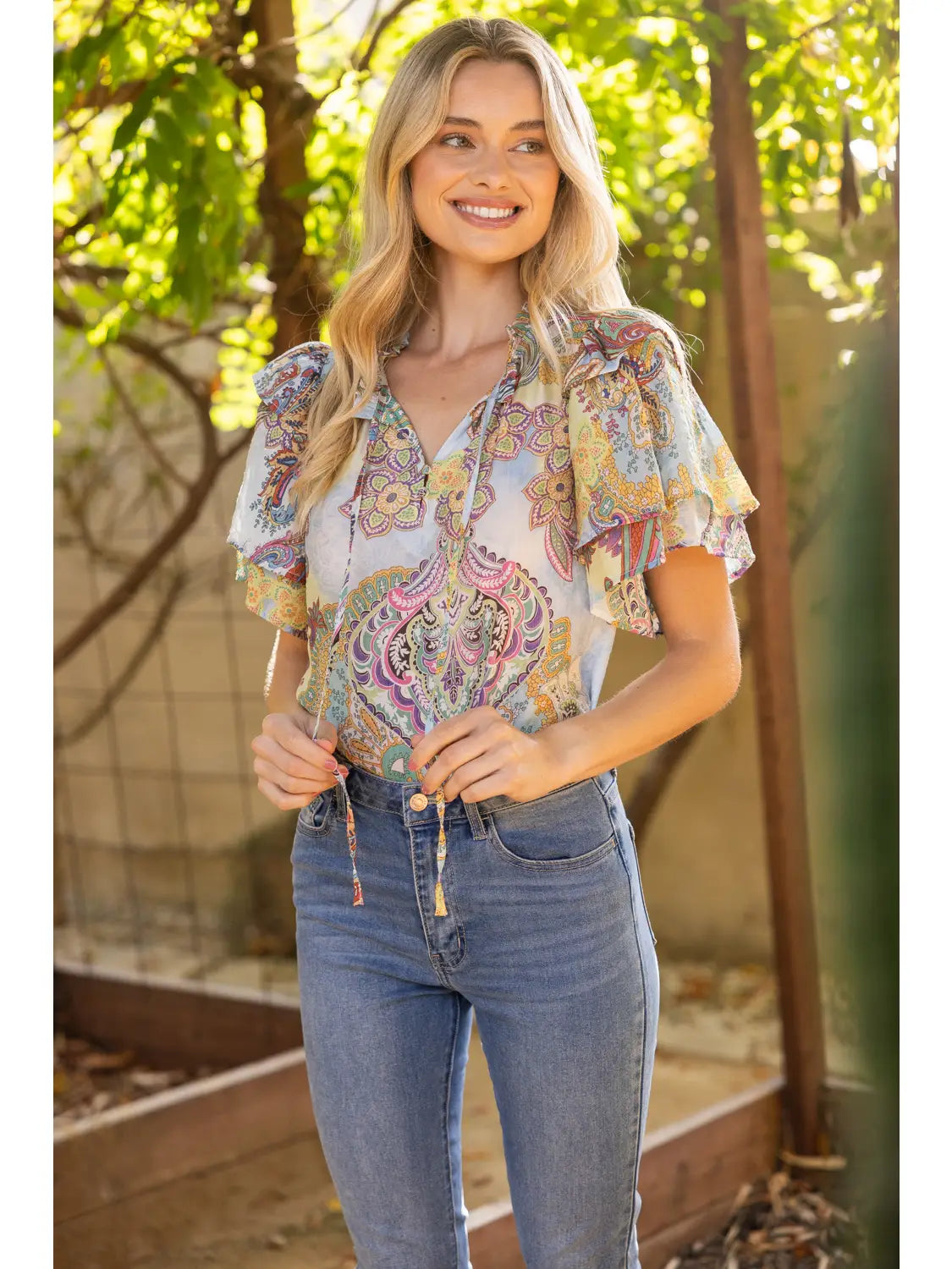 Shirts Women’s Double Ruffle Paisley 35272