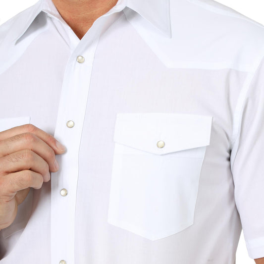 Shirts Men’s Wrangler Short Sleeve Solid White 711065WH