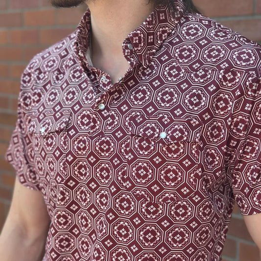 Shirts Men’s Polo Red Dirt Maroon Floral RDPSSMF
