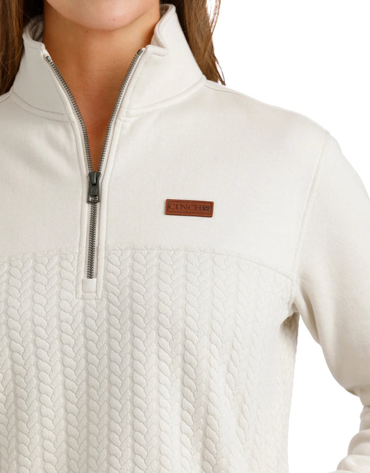 Outerwear Cinch Women’s 1/4 Zip Cream Quilted MAK9936001
