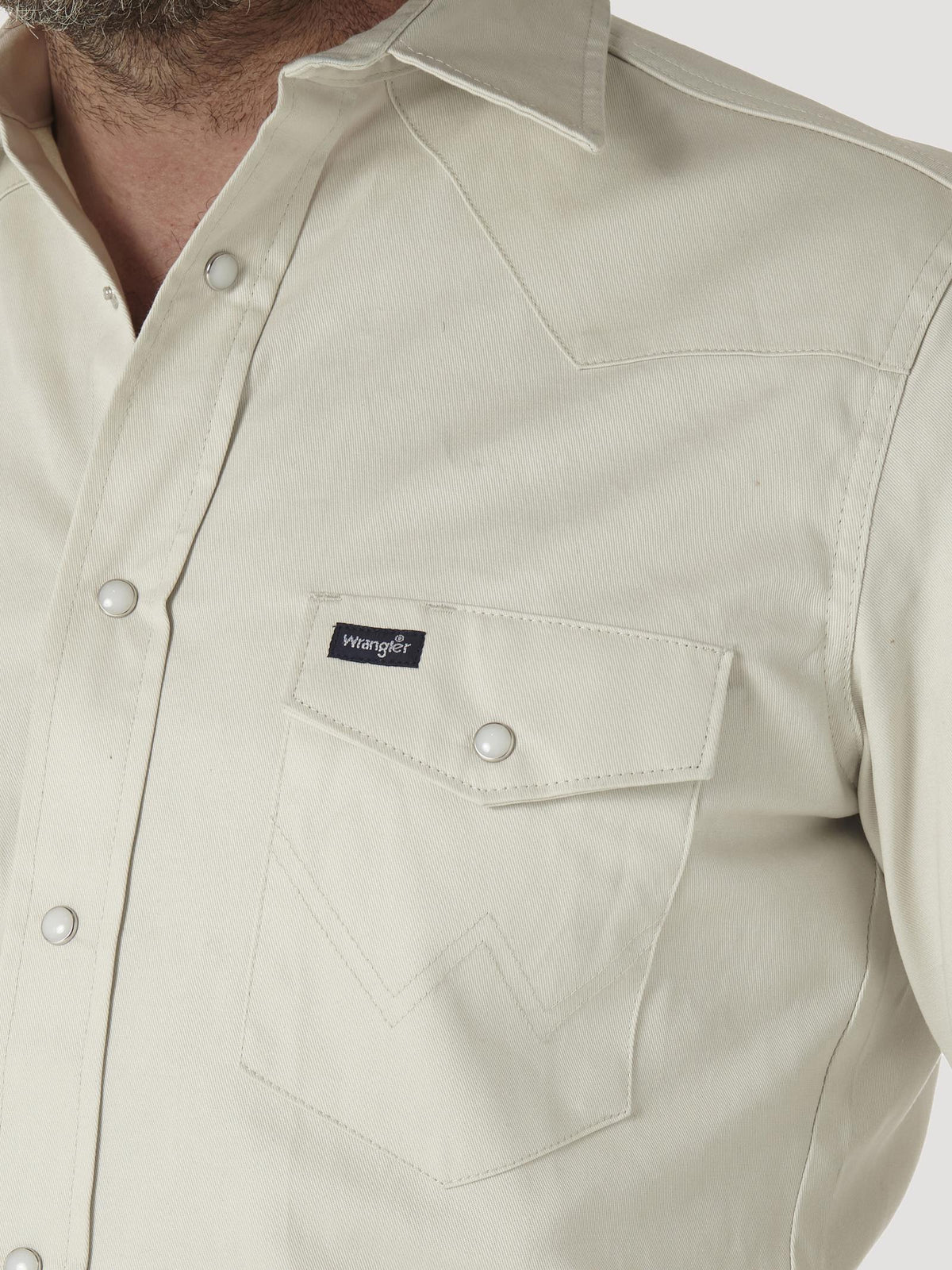 Shirts Men’s Wrangler Work Shirt Stone MS71319