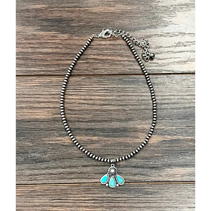 739413 15’’ Handmade Navajo Turquoise Necklace