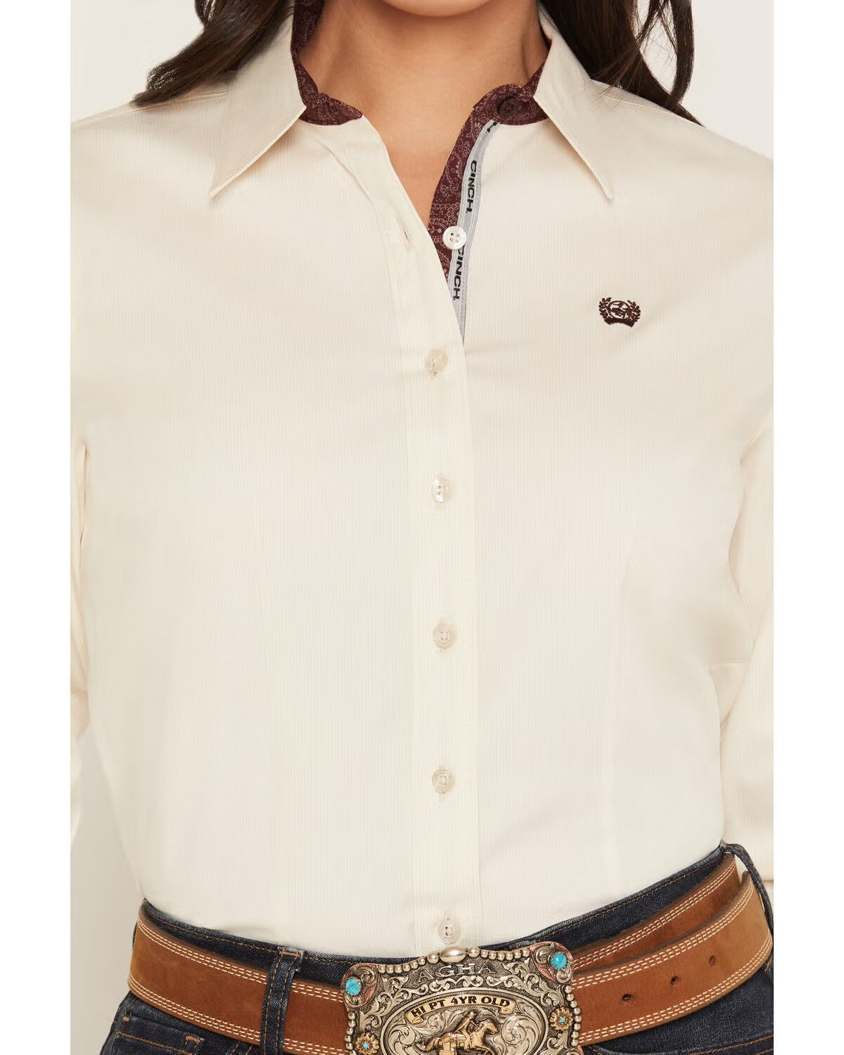 Shirts Women’s Cinch Long Sleeve Stripe Stretch MSW9165093