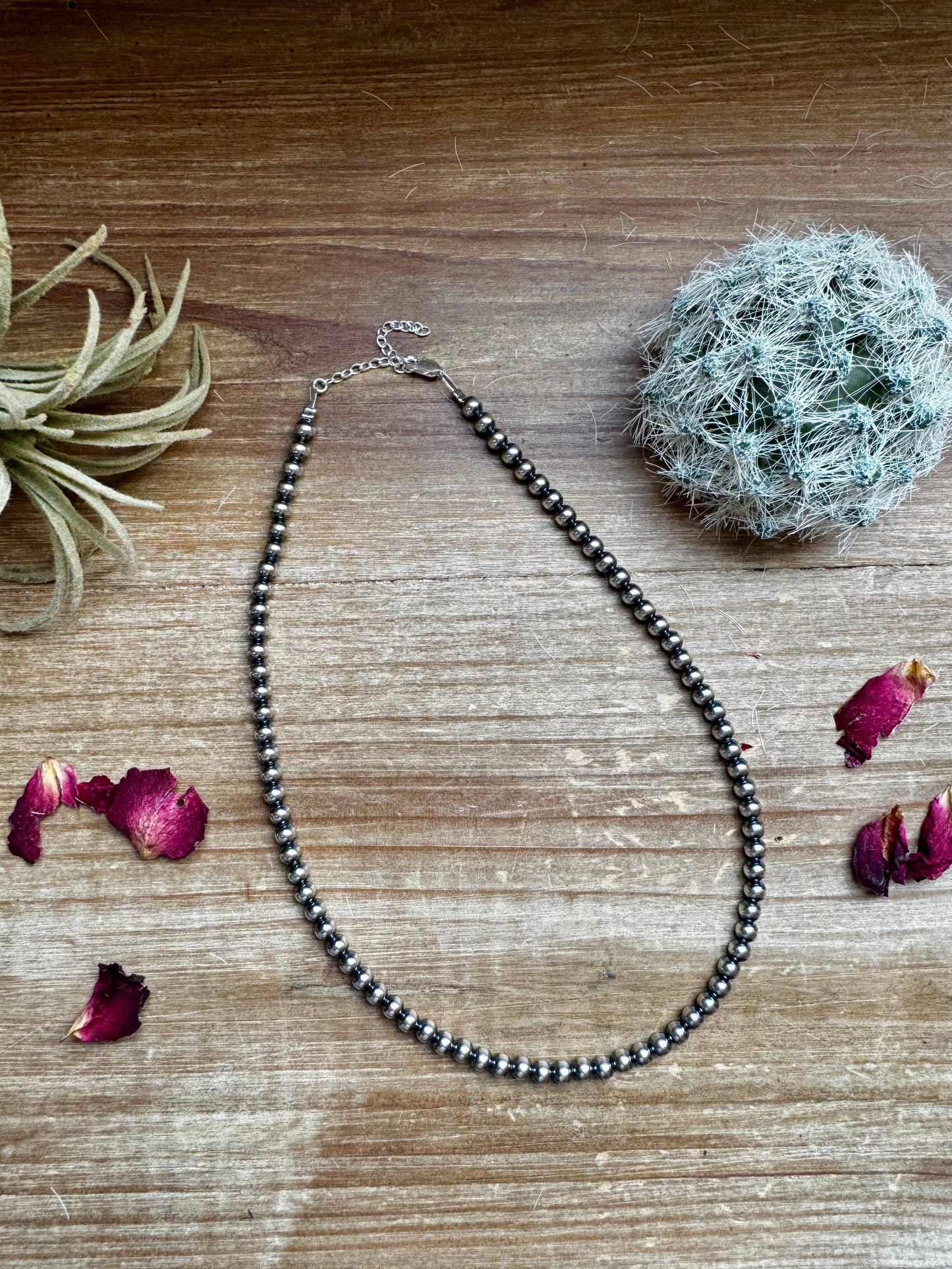 5 mm 14 inch Sterling Silver Pearls necklace