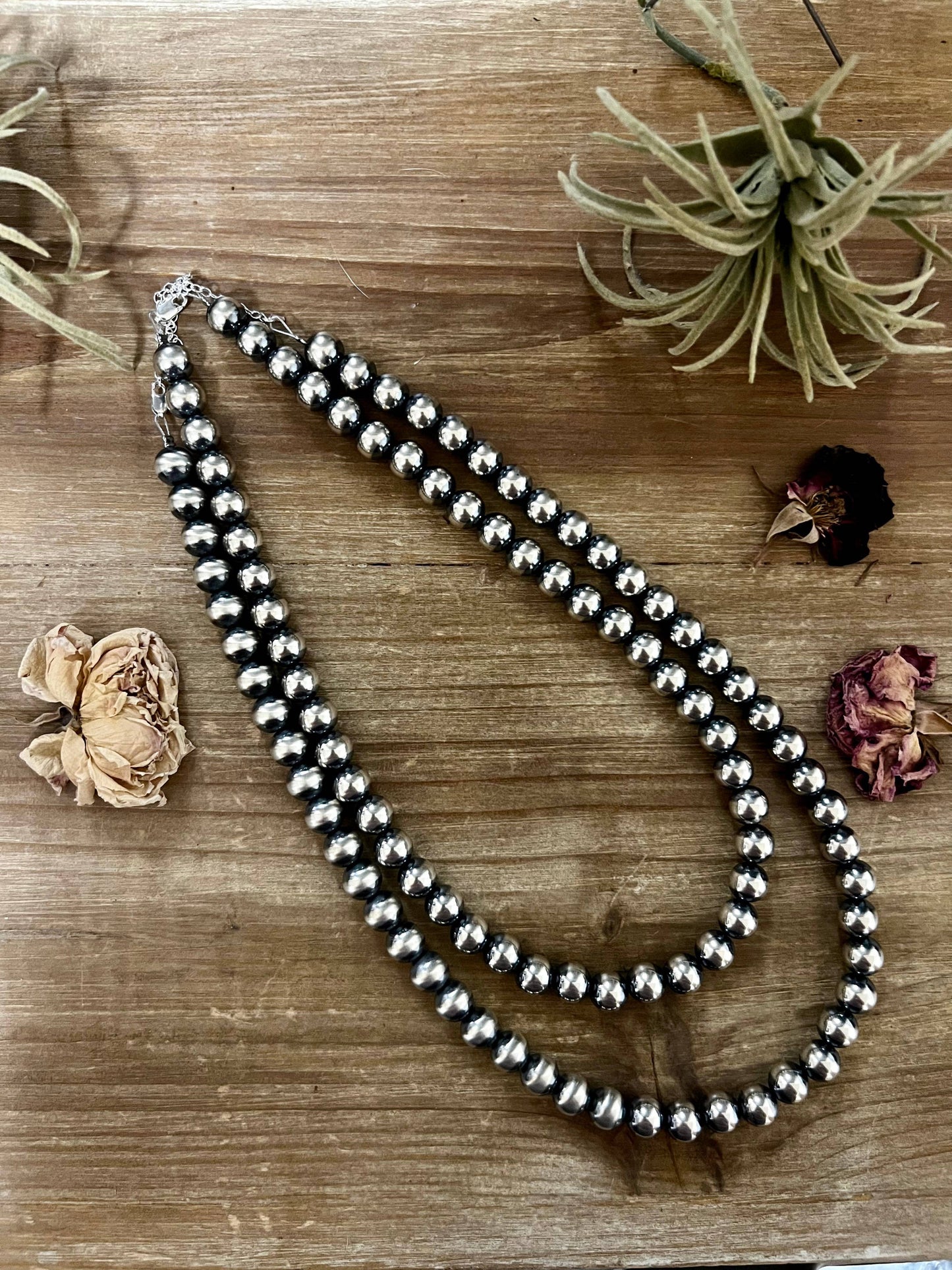18-20 inch 10 mm Sterling Silver Pearls Necklace NEC-NAV-156-10M