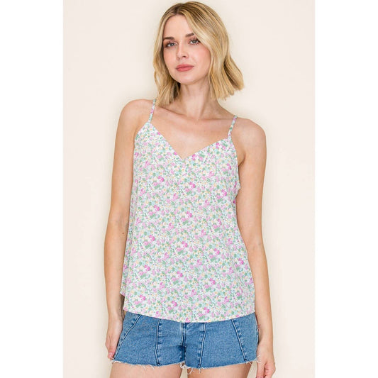 Shirts Women’s V NECK FLORAL PRINTED CAMI TOP 20957C