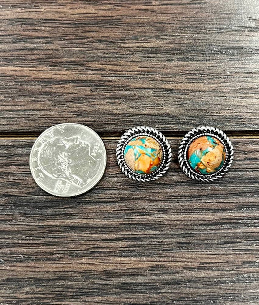 724485, 12mm Round Gemstone Stud Earrings