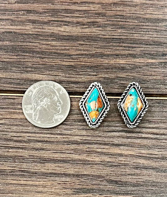 726346, 16mm Diamond Gemstone Stud Earrings