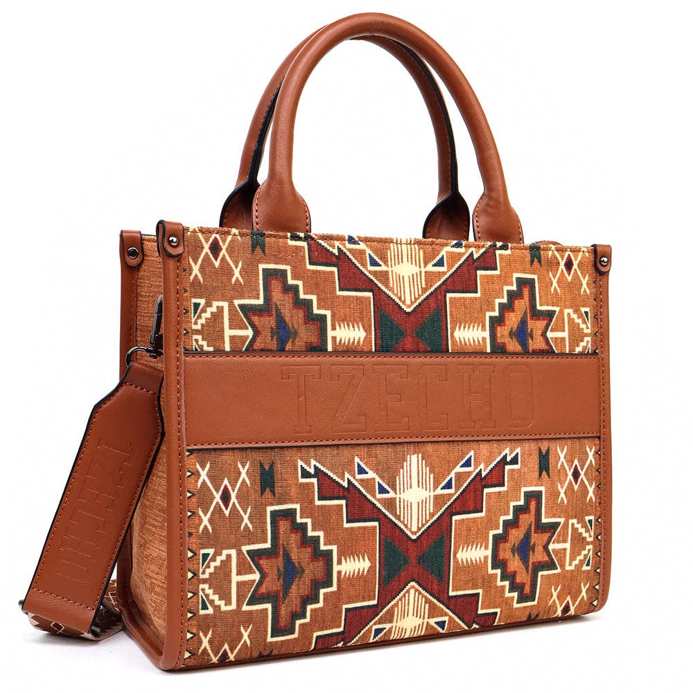 Brown Aztec Western Tote Bag