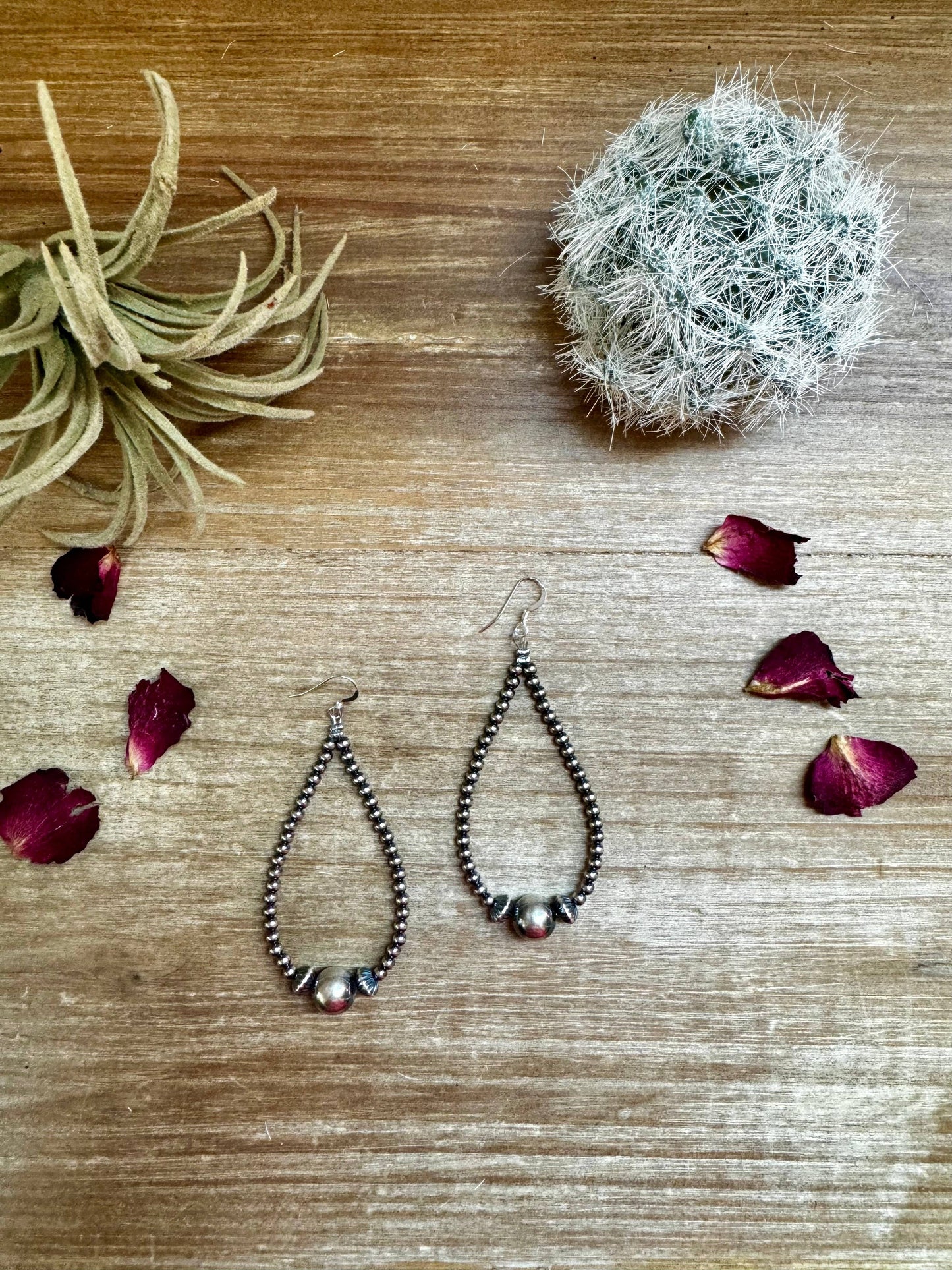 3 mm Sterling Silver Pearls Saucer earrings teardrop with 10 mm
