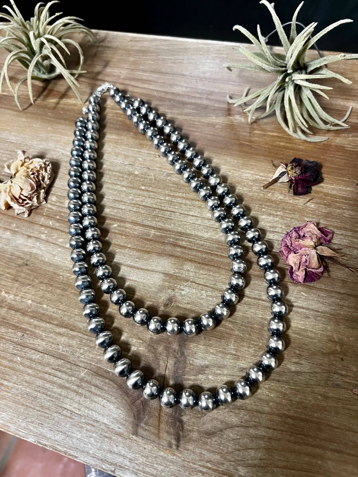 18-20 inch 10 mm Sterling Silver Pearls Necklace NEC-NAV-156-10M