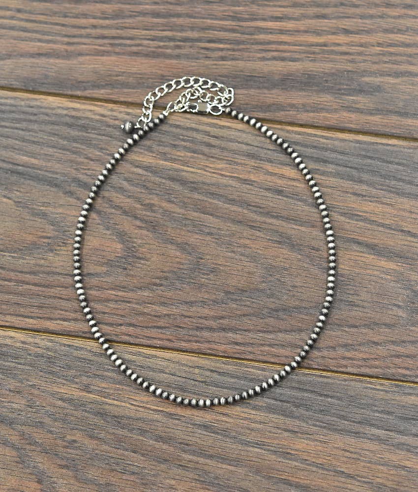 Handmade 16" 4mm Navajo Bead Necklace 733498