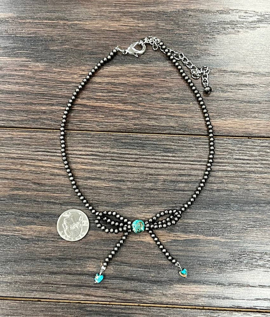 739538, Handmade 15" 4mm Polish Navajo Bow Necklace