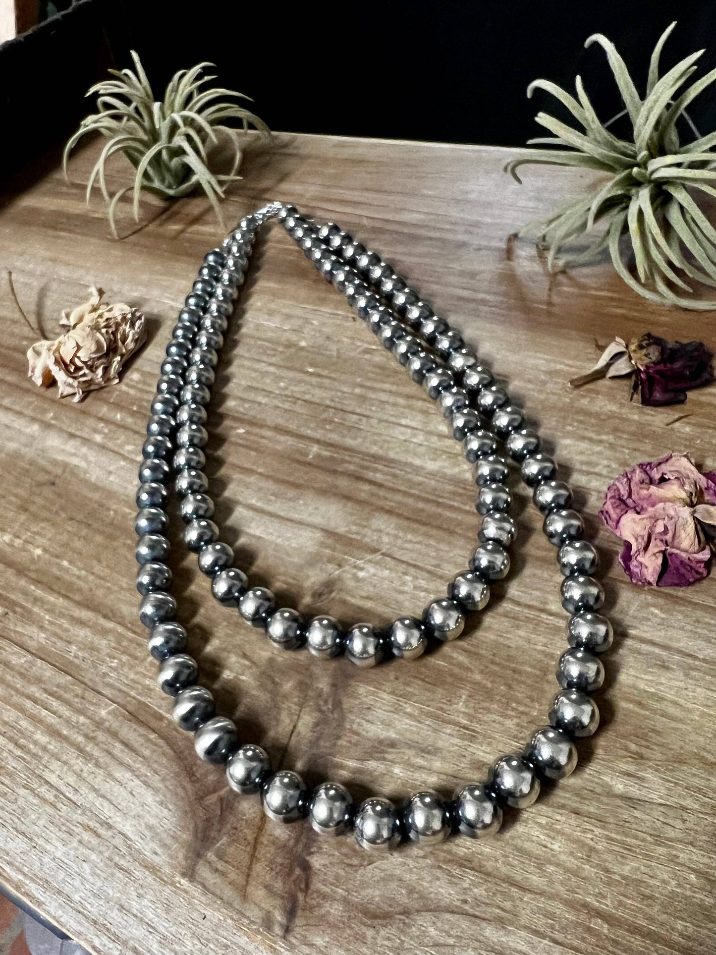18-20 inch 10 mm Sterling Silver Pearls Necklace NEC-NAV-156-10M