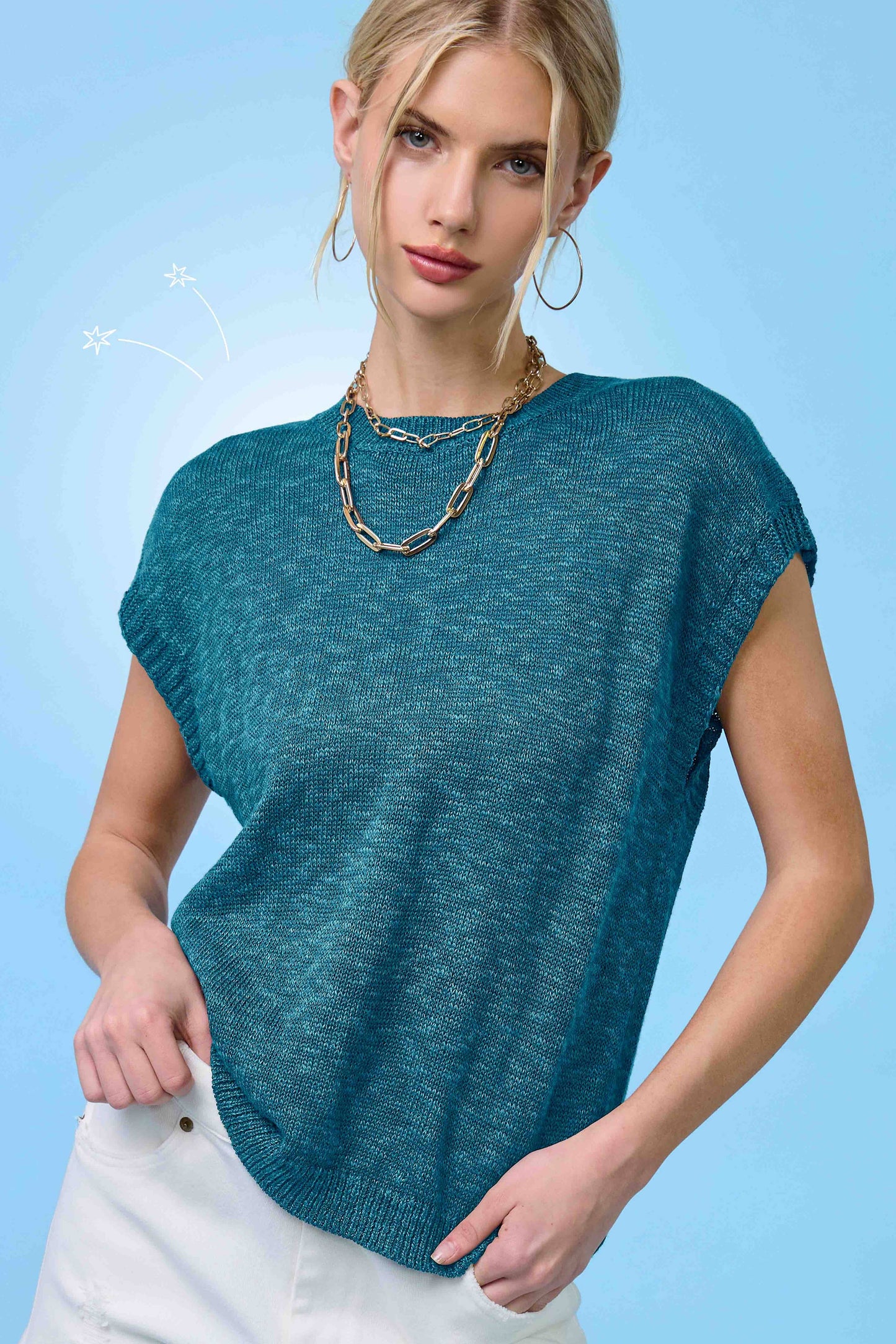 Outerwear Women’s Loose Fit Knit Sweater Vest JCS3598