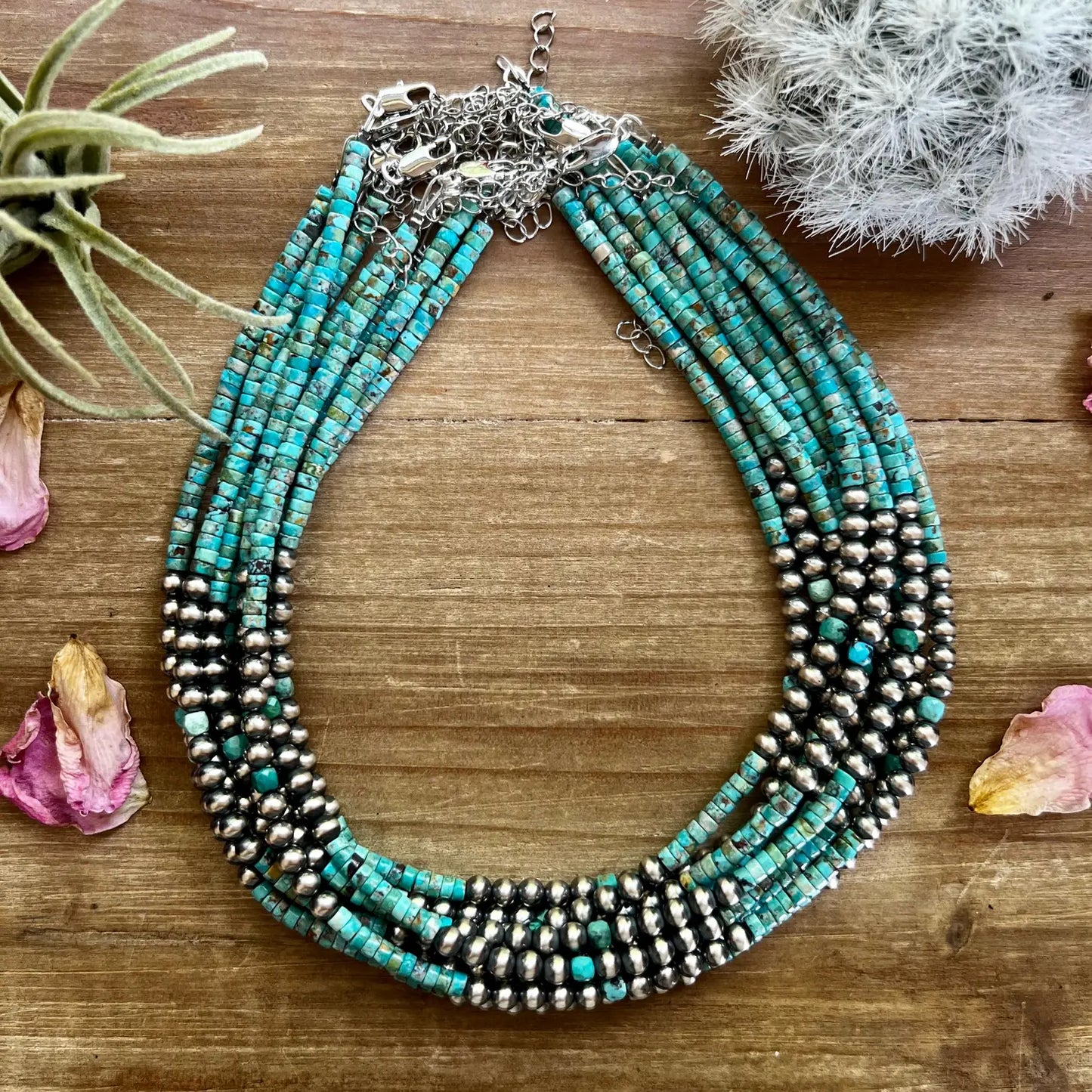 5 MM Navajo Choker Necklace With Real Turquoise