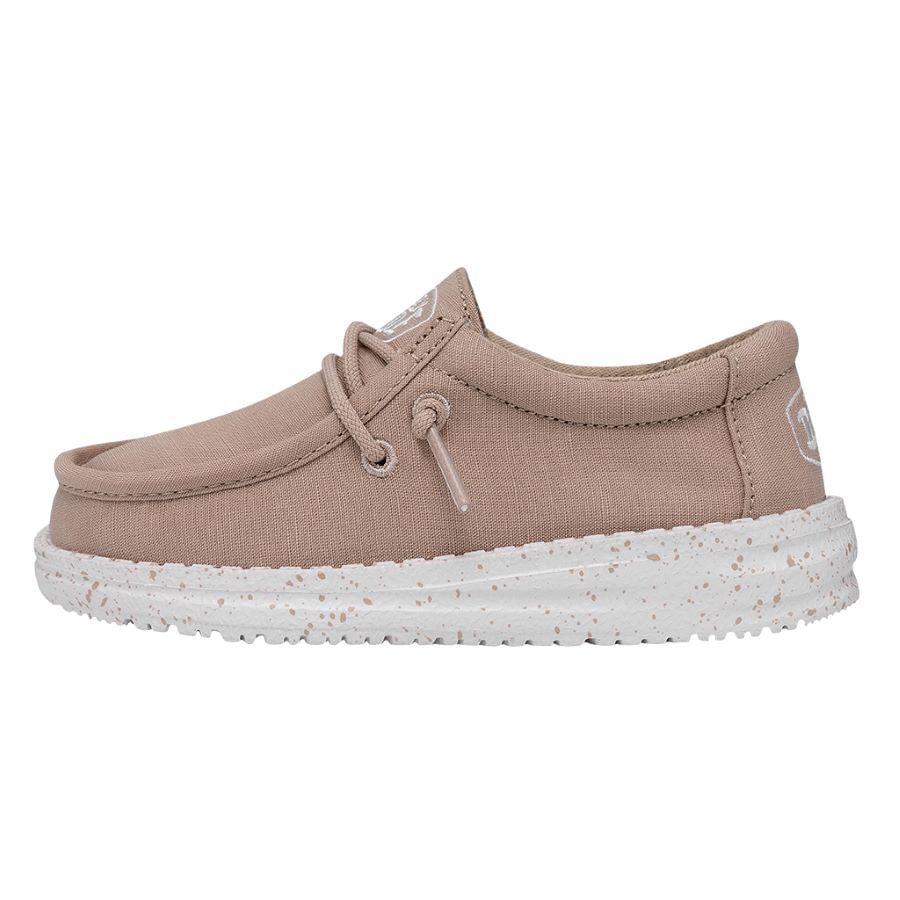 Shoes Toddler Hey Dude Wally Slub Canvas Tan 40029-265