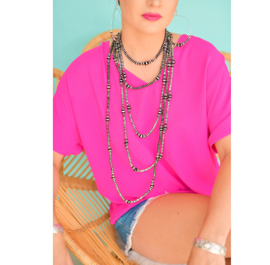 Necklace with Faux Navajo Pearls N545