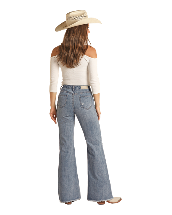 Jeans Women’s Rock&Roll Distress Comfort Flare RRWD8HR0SH Clearance Exchange only No Refunds on Sale items.