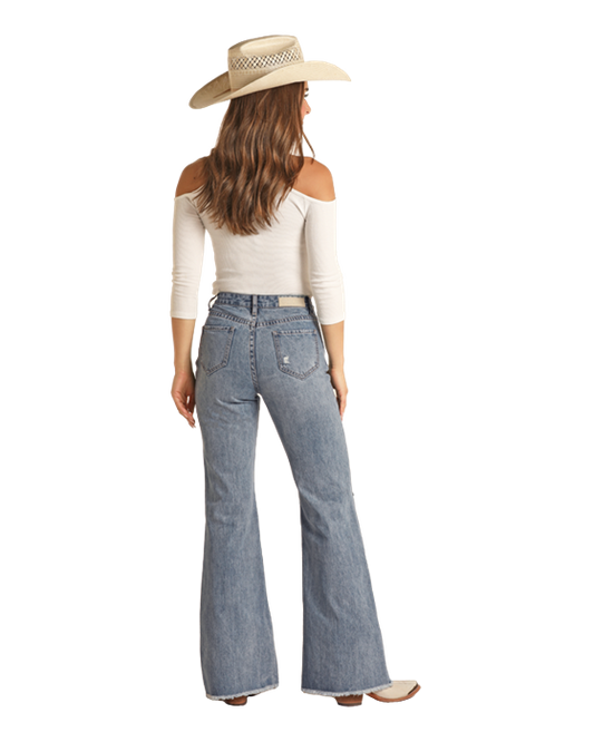 Jeans Women’s Rock&Roll Distress Comfort Flare RRWD8HR0SH Clearance Exchange only No Refunds on Sale items.