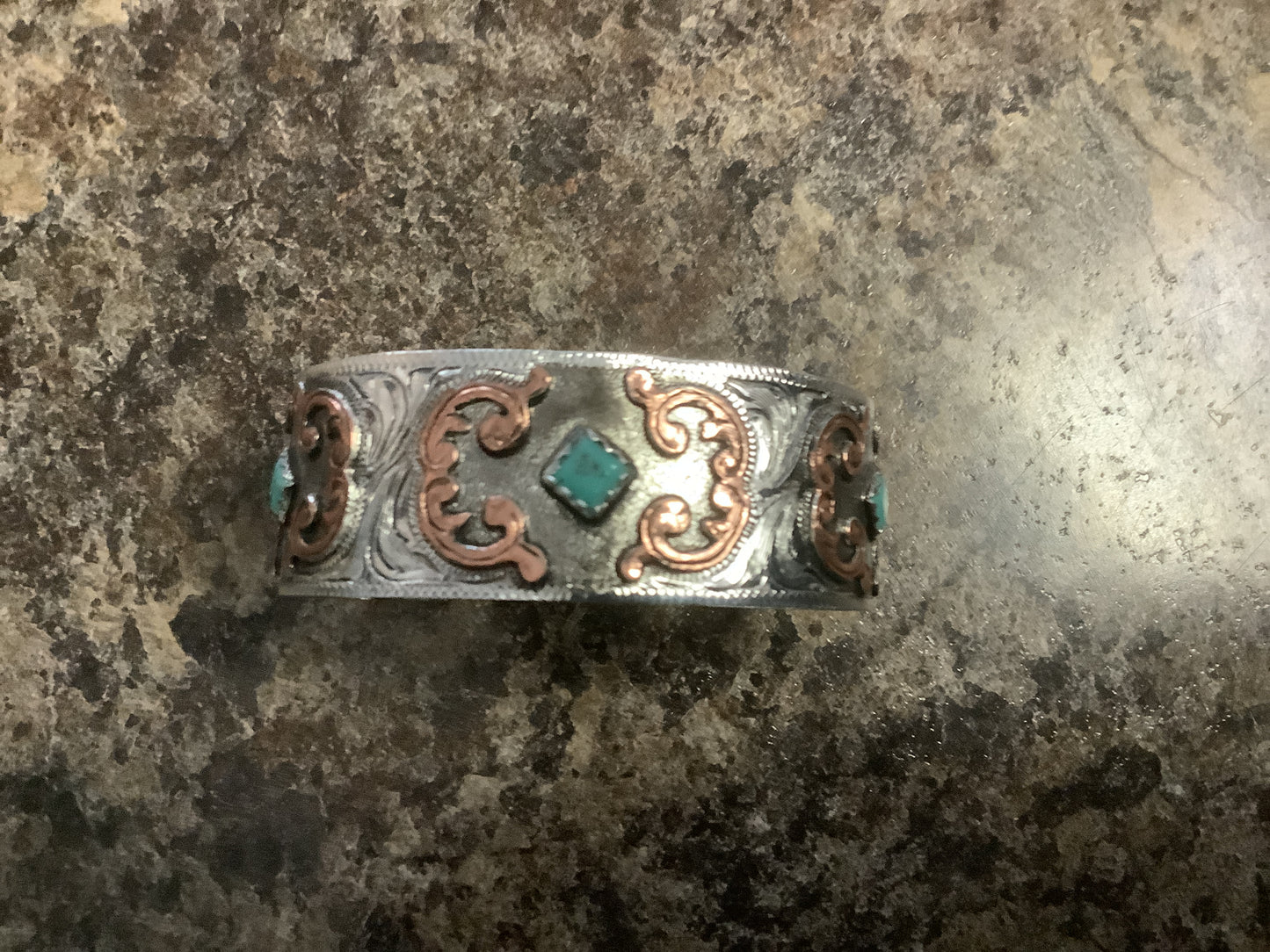 Jewelry Bracelet Wide Cuff With Turquoise