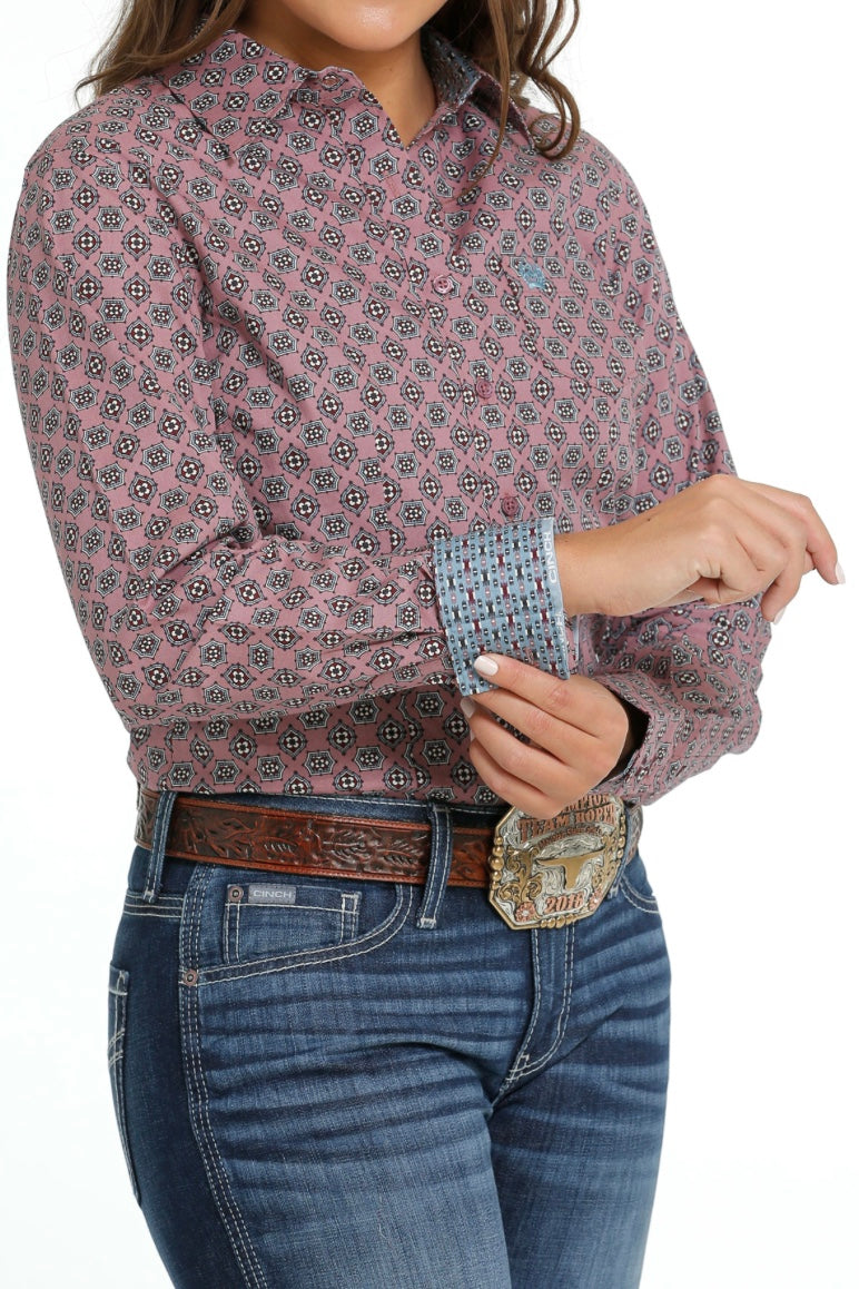 Shirt Women’s Cinch Long Sleeve Pink MSW9164206