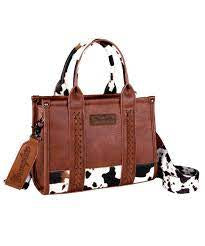 Purses Wrangler Cow Print Crossbody Brown WG102