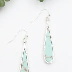 Jewelry Earrings Silver Thin Teardrop E594BS