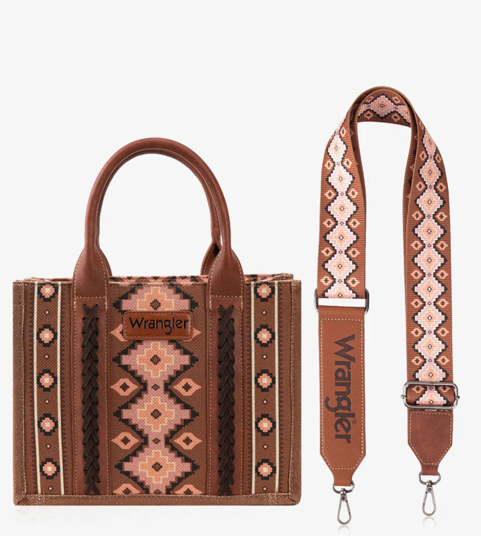 Purses Wrangler Dark Brown Aztec Allover WG2203-8120SDBR