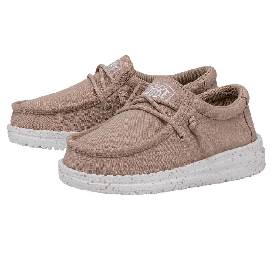 Shoes Toddler Hey Dude Wally Slub Canvas Tan 40029-265