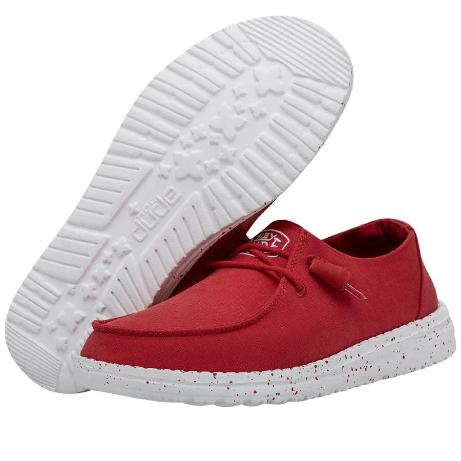 Shoes Women’s Hey Dude Slub Canvas Red 40063-610