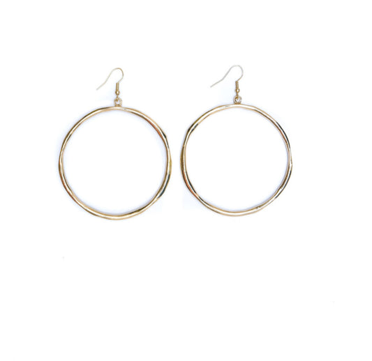 Earrings Gold Dangle Hoop E661G