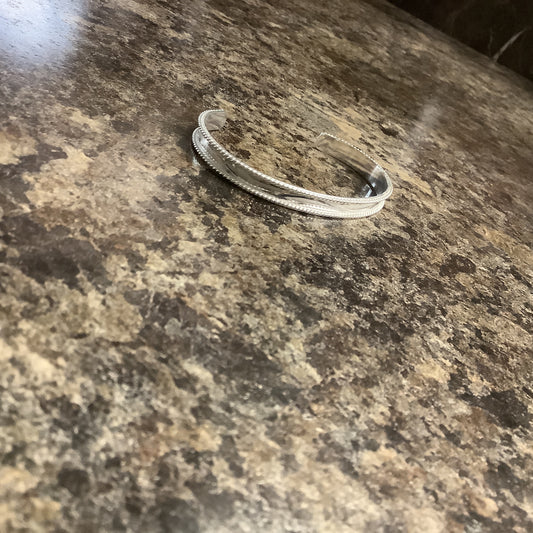 Jewelry Bracelet Narrow Silver Cuff Rope SBR292S