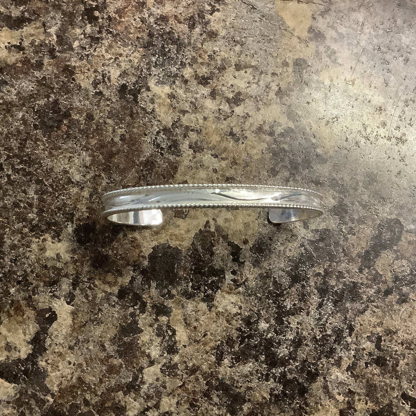 Jewelry Bracelet Narrow Silver Cuff Rope SBR292S