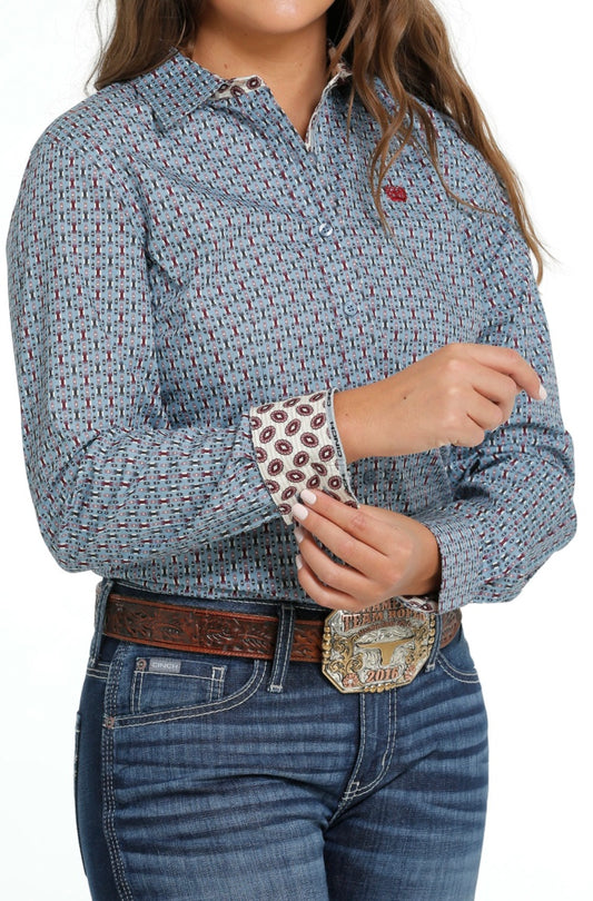 Shirt Women’s Cinch Long Sleeve Light Blue MSW9165037