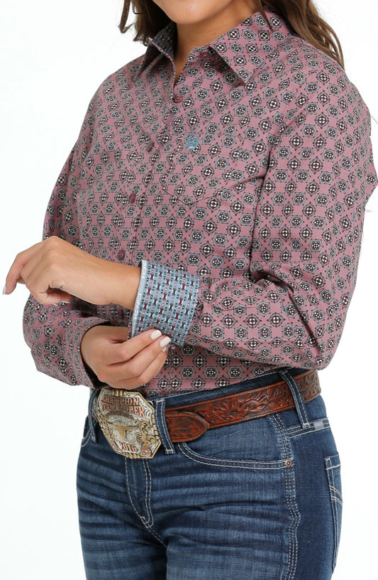 Shirt Women’s Cinch Long Sleeve Pink MSW9164206