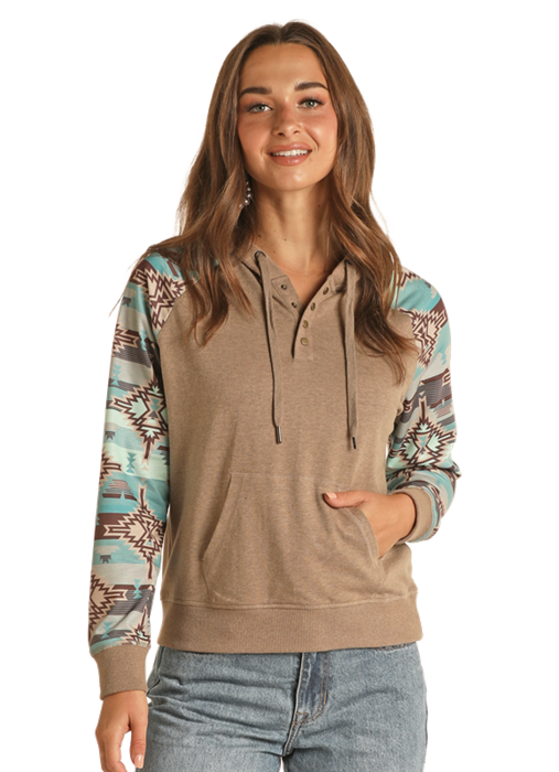 Outerwear Women’s Rock&Roll Contrast Sleeve Hoodie RRWT94R0Y9