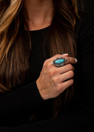 Burnished Silver Concho Ring R268 Jewelry