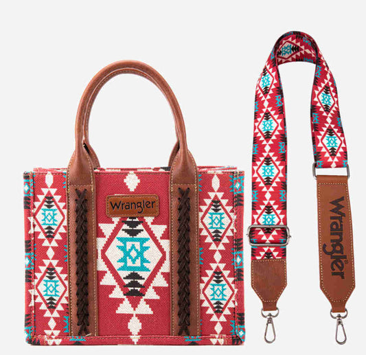 Purses Wrangler Allover Aztec Canvas Burgundy