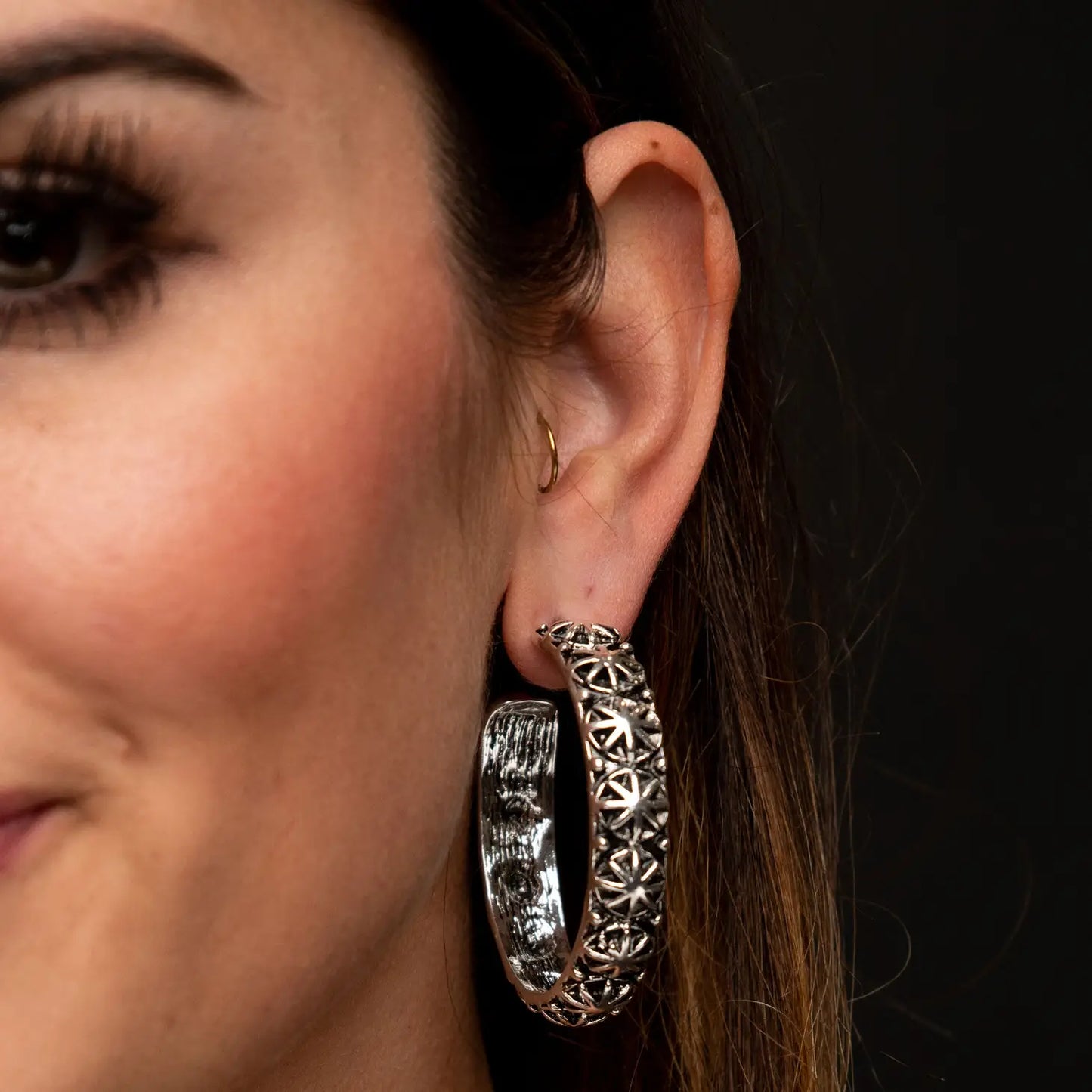 Jewelry Earrings Silver Hoop E695