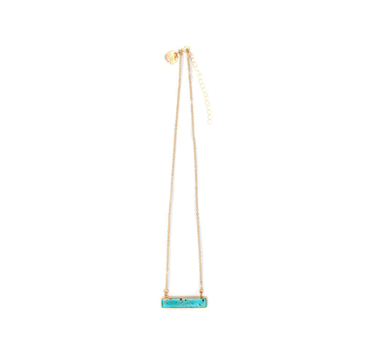 Dainty Turquoise Bar Necklace N547BG