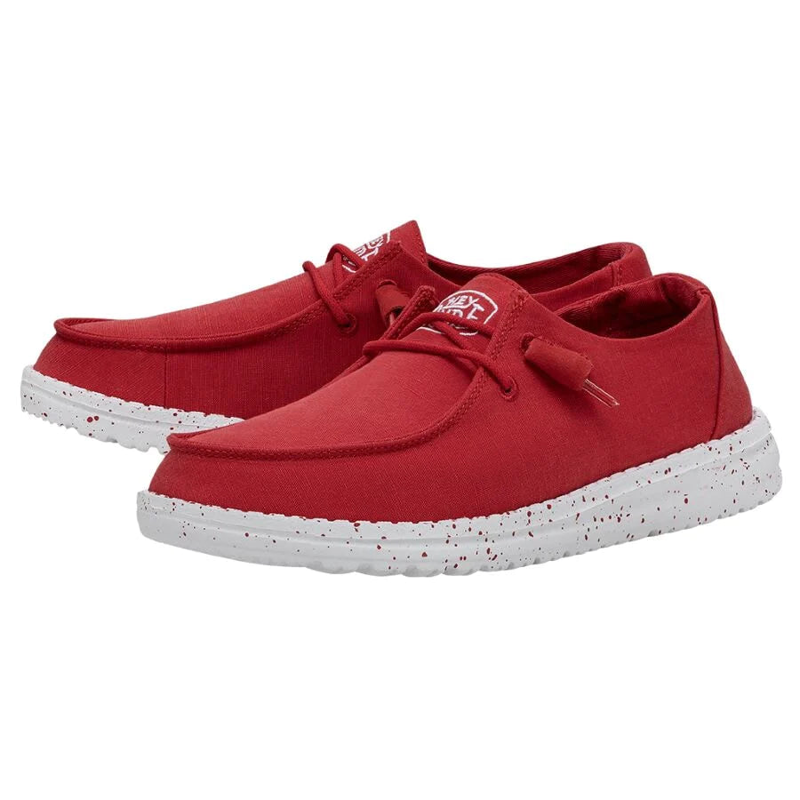 Shoes Women’s Hey Dude Slub Canvas Red 40063-610