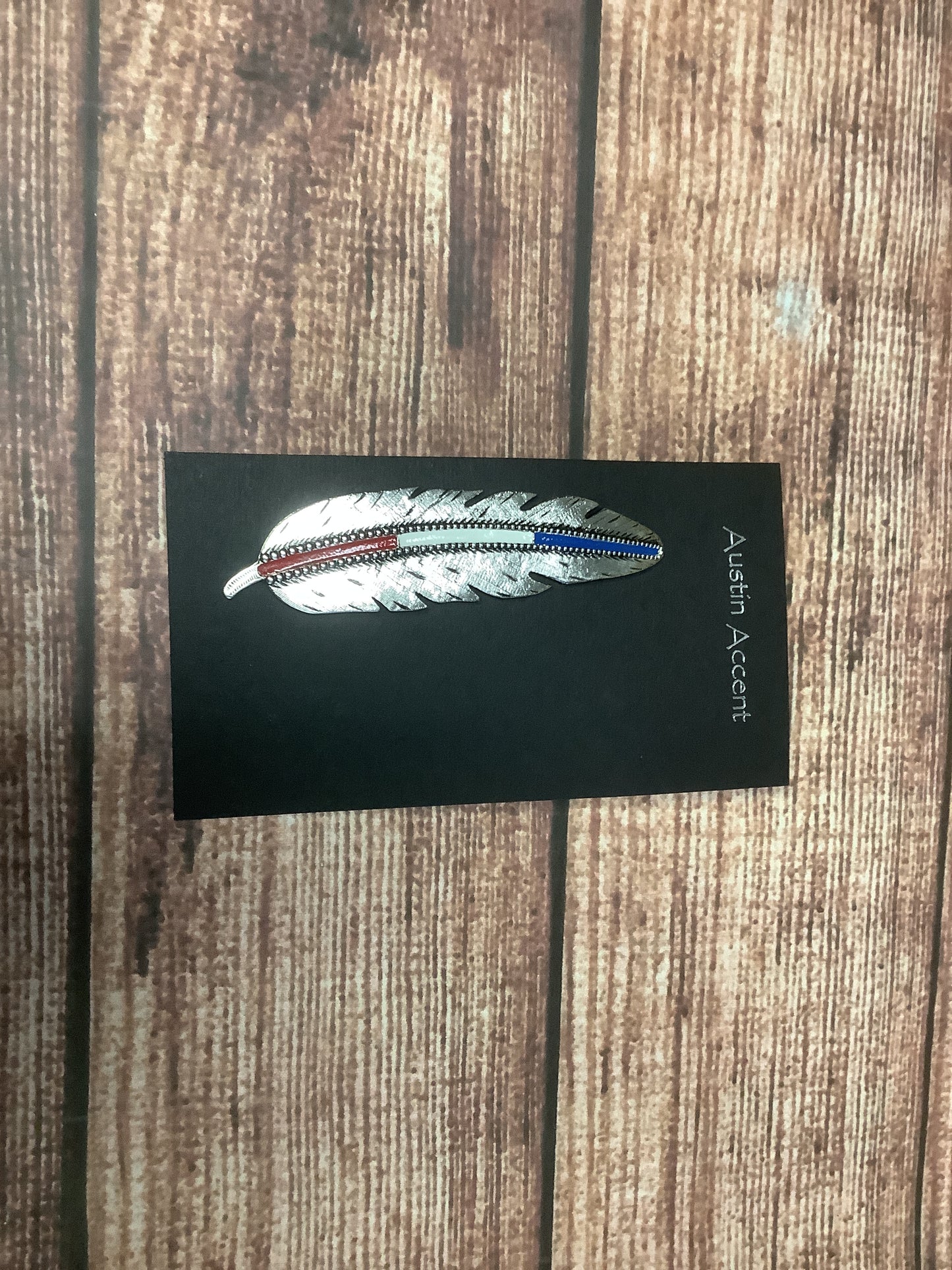 Accessories Hat Pin Feather Red White Blue