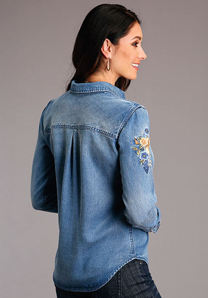 Shirts Women's Stetson Floral Embroidered Denim Shirt