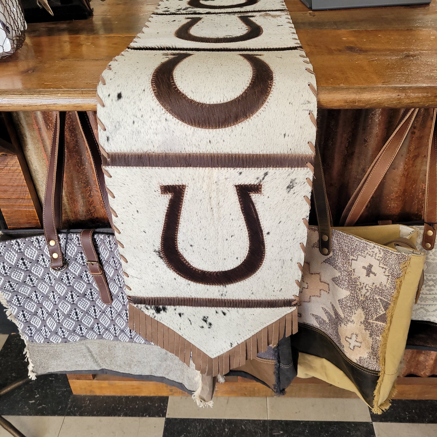 Home decor cowhide table runner giftware 64878007. 64878006. 64878005 cowhides